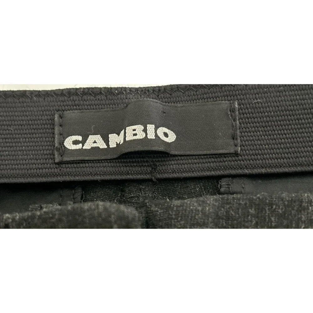 CAMBIO Pants Tapered Zipped Pockets Heather Gray Wool Blend Stretch Size 8